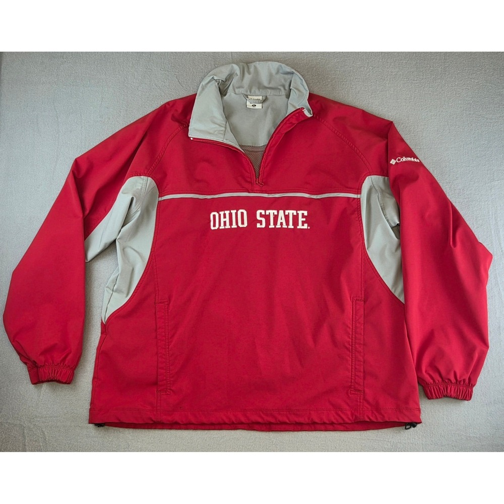 Columbia Ohio State Buckeyes Quarter Zip Anorak Windbreaker Jacket OSU Men's XL